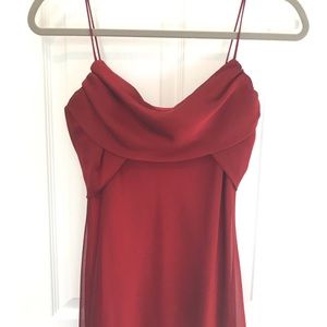 Alyn Paige red dress